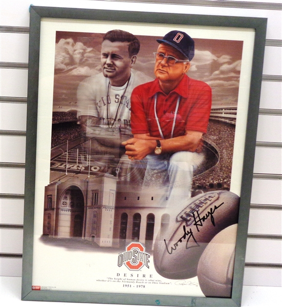 Woody Hayes Framed 19x25 Lithograph