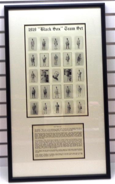 20x35 Framed 1919 Chicago "Black Sox" Framed Piece