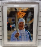 Gordie Howe #1/100 Autographed Framed 16x20 Olympic Torch