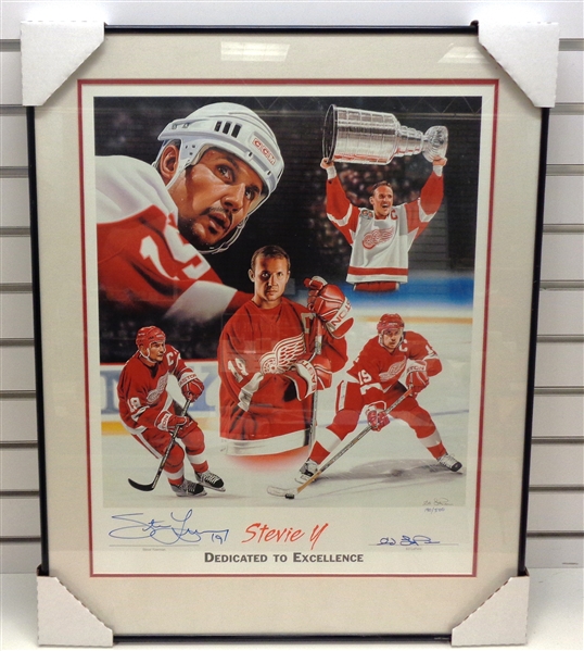 Steve Yzerman Autographed Framed 25x30 Litho
