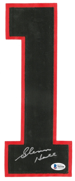 Glenn Hall Autographed Blackhawks Jersey Number