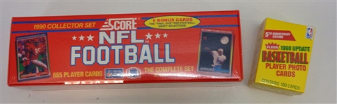 1990 Score Football & 1990 Fleer Update Basketball Sets