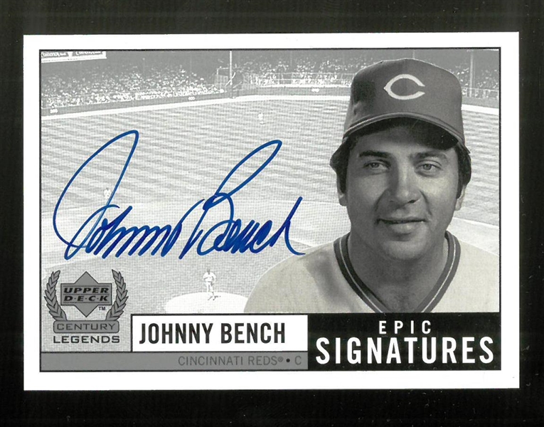 Johnny Bench Autographed Upper Deck Century Legends
