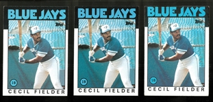 Cecil Fielder Lot of 3 1986 Topps Rookie Cards