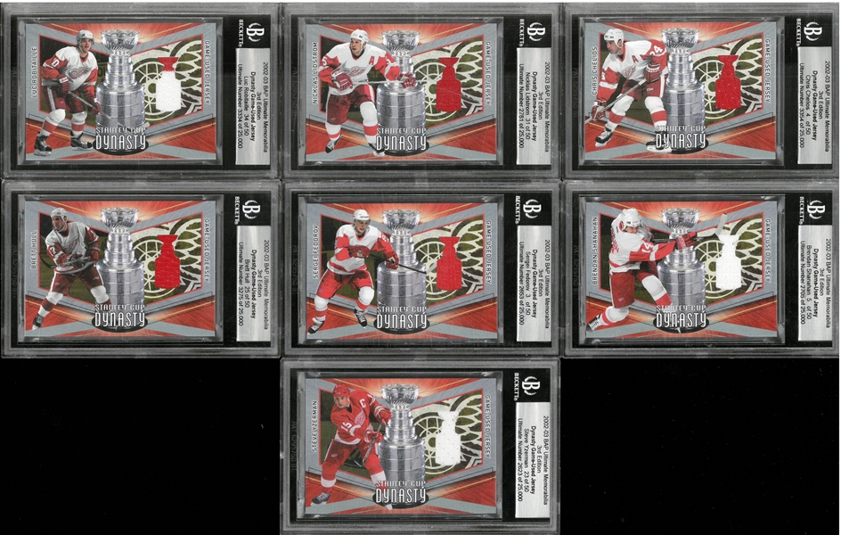 Red Wings Hall of Famer Jersey Card Lot