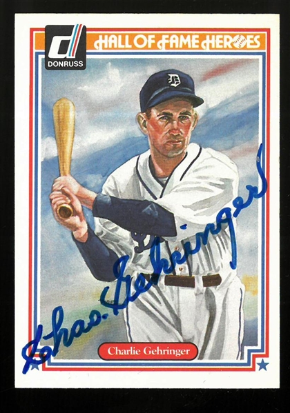 Charlie Gehringer Autographed 1983 Donruss Card