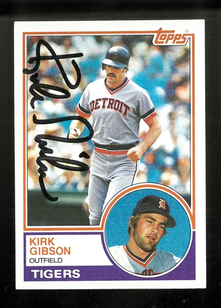 Kirk Gibson Autographed 1983 Topps Card