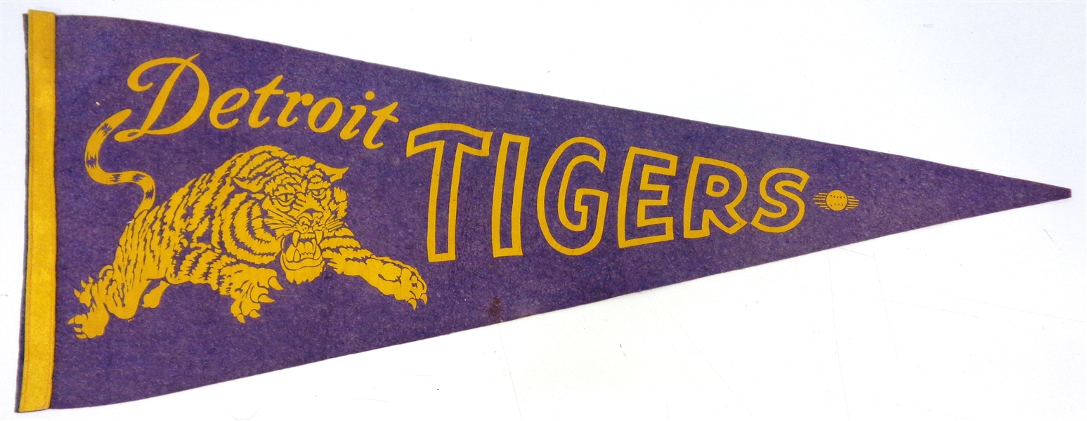 Lot Detail - Detroit Tigers Vintage Purple & Gold Pennant