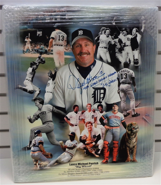 Lance Parrish Autographed 18x24 Canvas w/ 2 Inscriptions