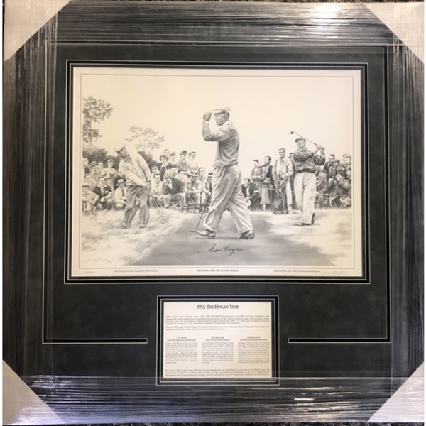 Ben Hogan Autographed Framed Lithograph "10" Auto Grade (Pick up Only)