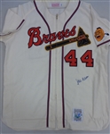 Hank Aaron Autographed Braves Mitchell & Ness Jersey