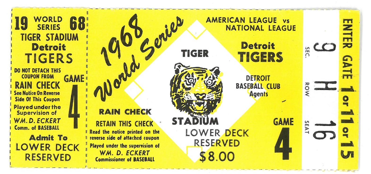1968 World Series Game 4 Ticket