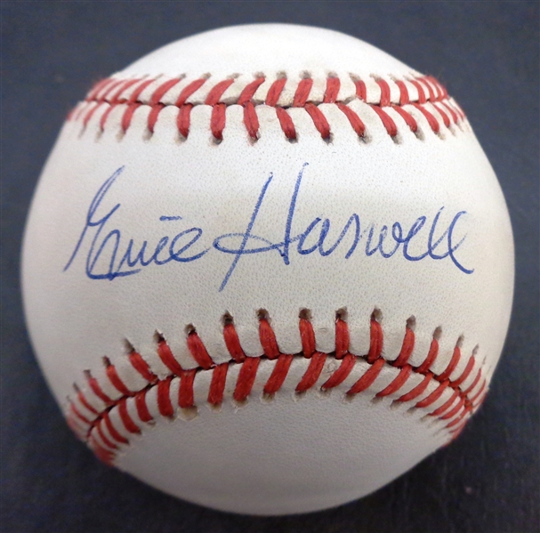 Ernie Harwell Autographed Baseball (blue ink)