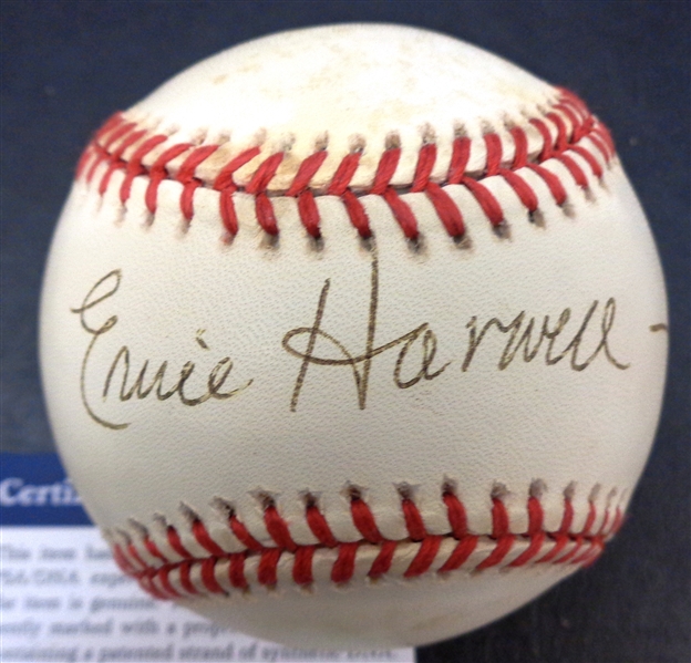 Ernie Harwell Autographed Baseball (black ink)