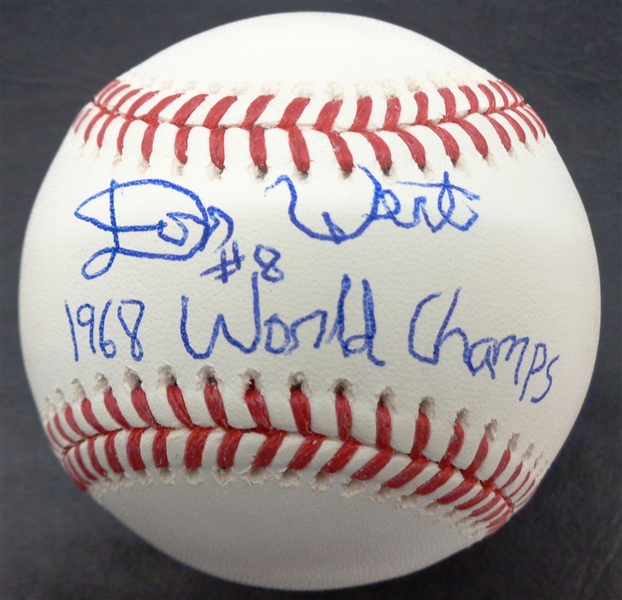 Don Wert Autographed Baseball w/ 68 Champs