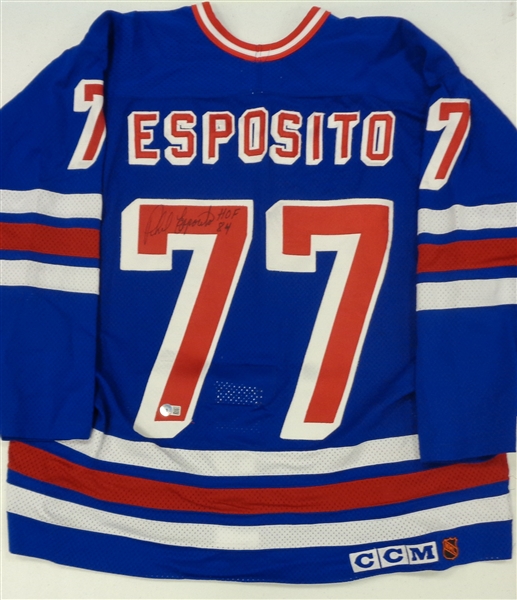 Phil Esposito Autographed Rangers Authentic Jersey