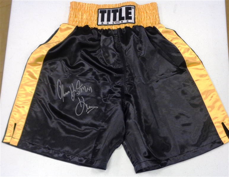 Thomas Hitman Hearns Autographed Boxing Trunks