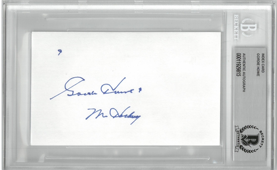 Gordie Howe Autographed 3x5 Index Card