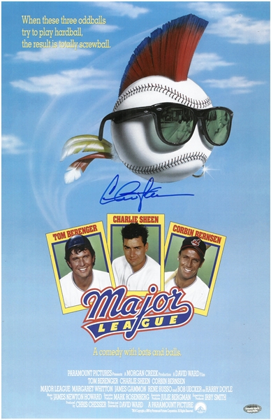 Charlie Sheen Autographed 11x17 Major League Poster