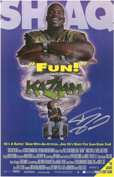Shaquille ONeal Autographed 11x17 Kazaam Poster
