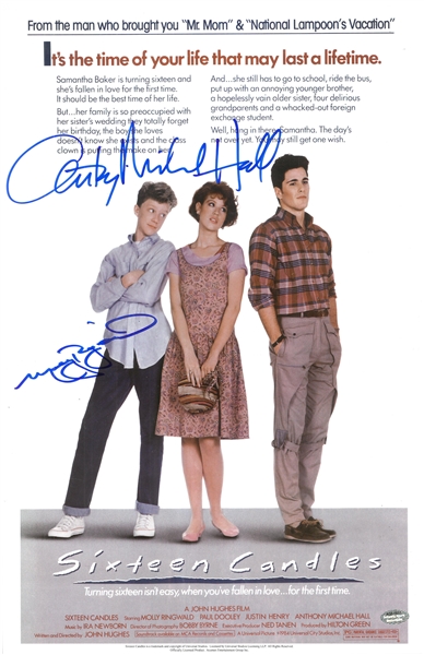 Anthony Michael Hall & Molly Ringwald Autographed 11x17 Movie Poster