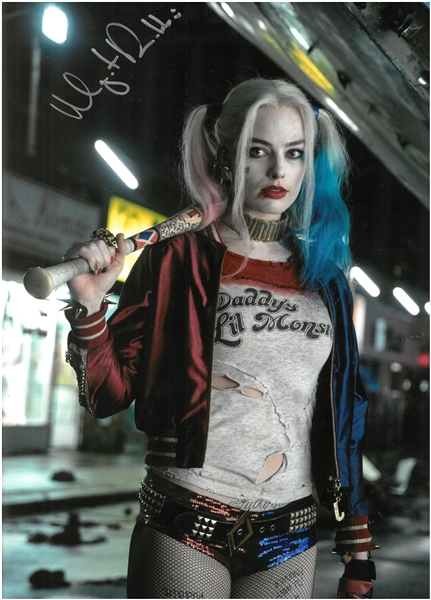 Margot Robbie Autographed 12x18 Harley Quinn Photo