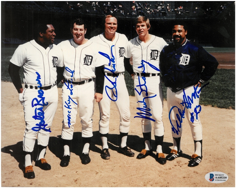 Brown, Lolich, Freehan, Stanley & Horton Autographed 8x10 Photo