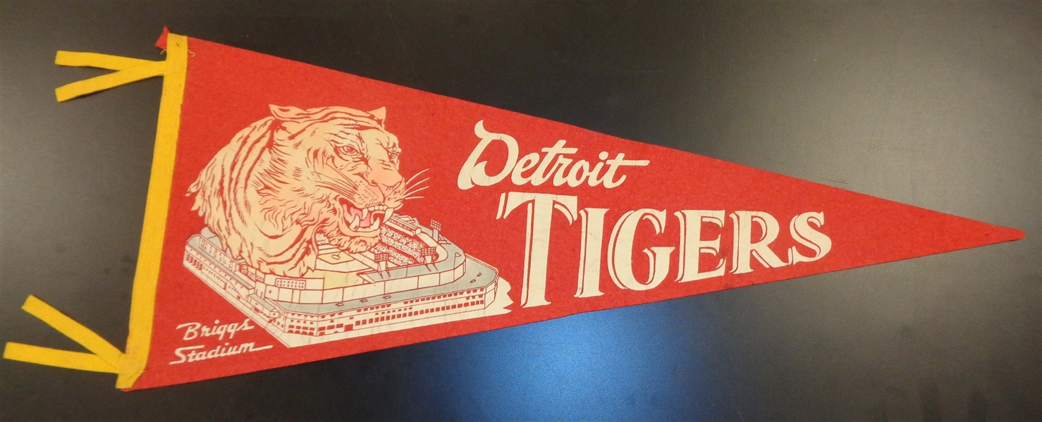 Detroit Tigers Red Briggs Stadium Pennant