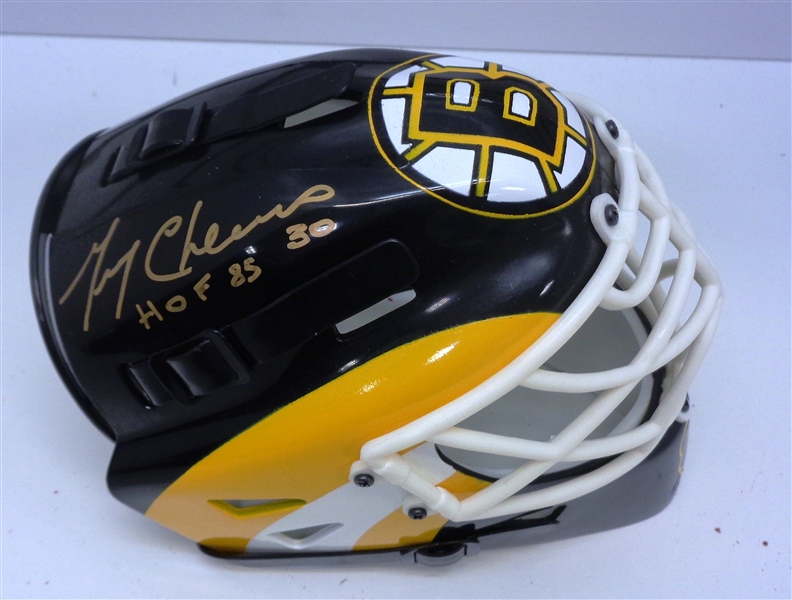 Gerry Cheevers Autographed Bruins Mini Mask