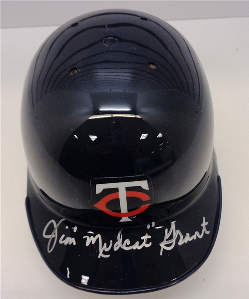 Jim "Mudcat" Grant Autographed Mini Helmet