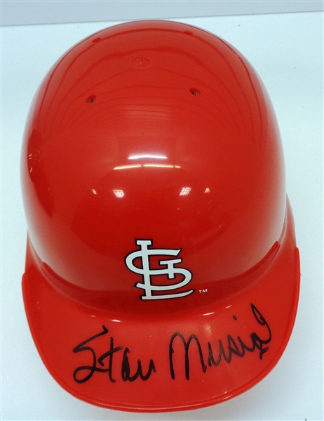 Stan Musial Autographed Mini Helmet