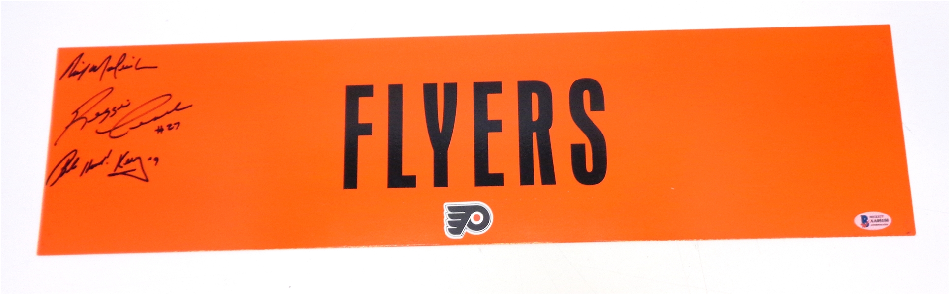 Flyers Street Sign Autographed by 3