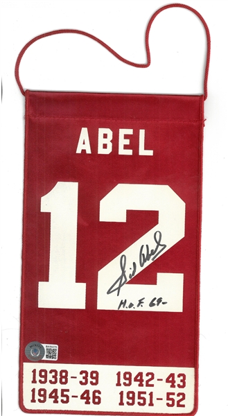 Sid Abel Autographed Mini Retirement Banner
