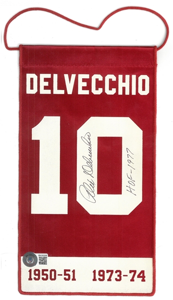 Alex Delvecchio Autographed Mini Retirement Banner