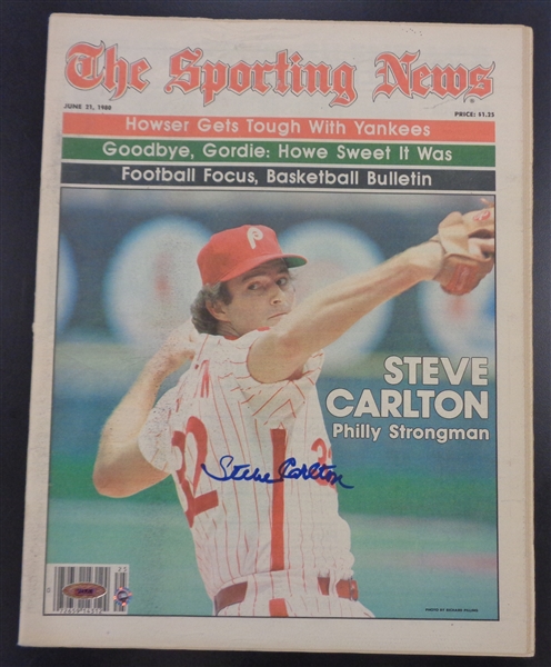 Steve Carlton Autographed Sporting News