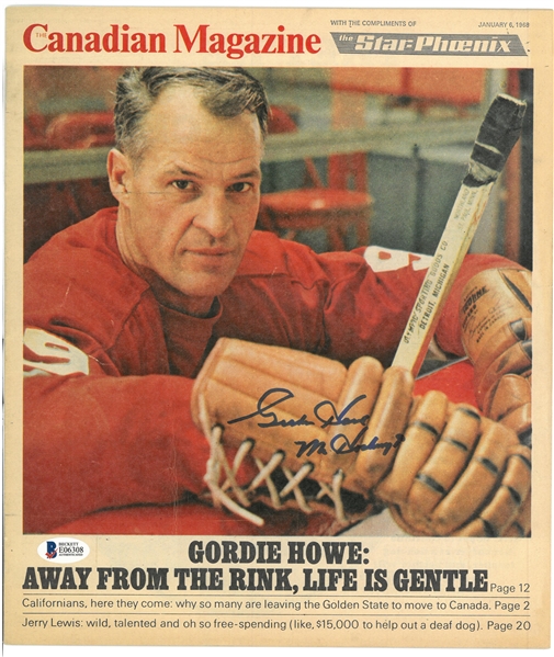 Gordie Howe Autographed Canadian Magazine