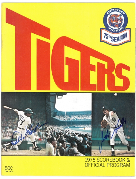 1975 Tigers Program Signed by Horton & Hiller