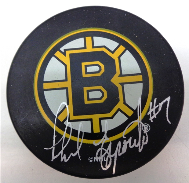 Phil Esposito Autographed Bruins Puck