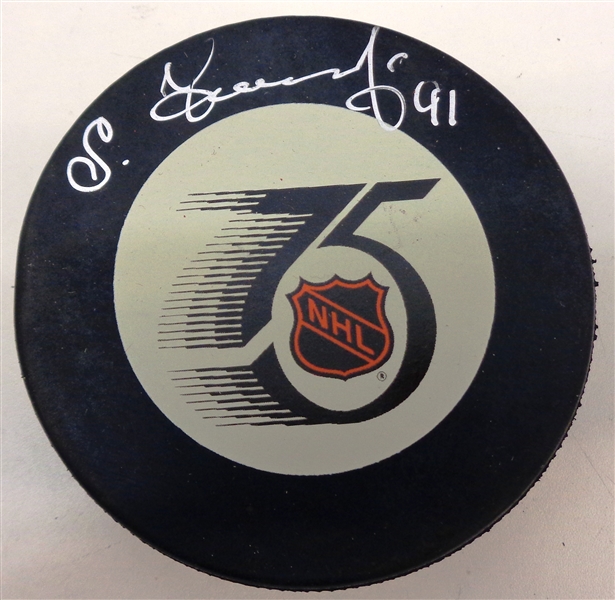 Sergei Fedorov Autographed NHL 75 Puck