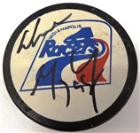 Wayne Gretzky Autographed Indianapolis Racers Puck