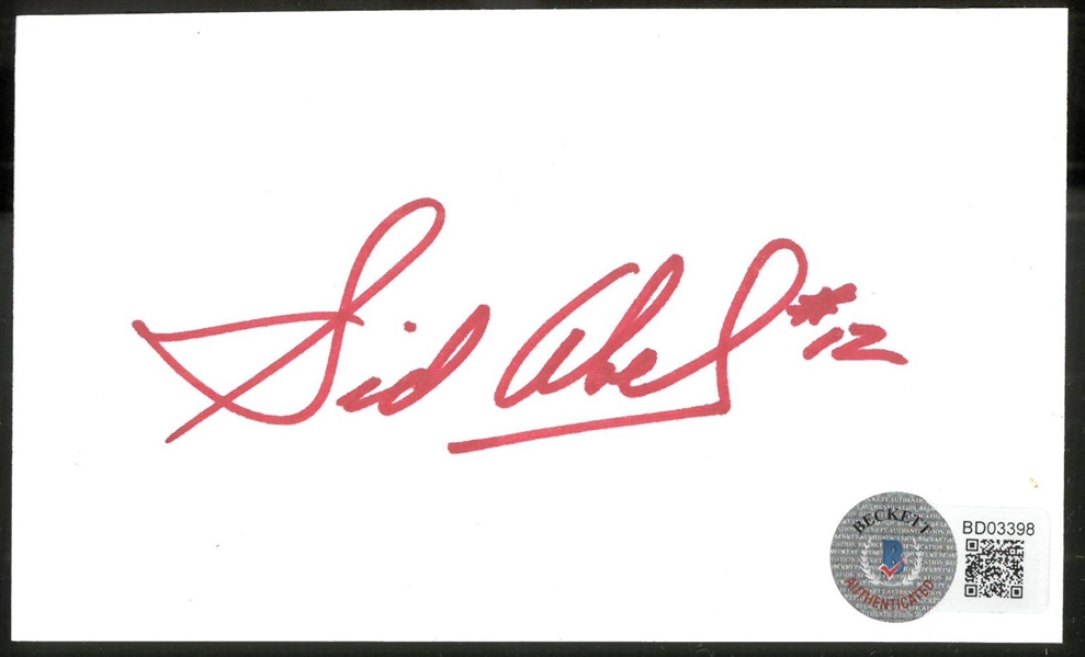 Sid Abel Autographed 3x5 Index Card