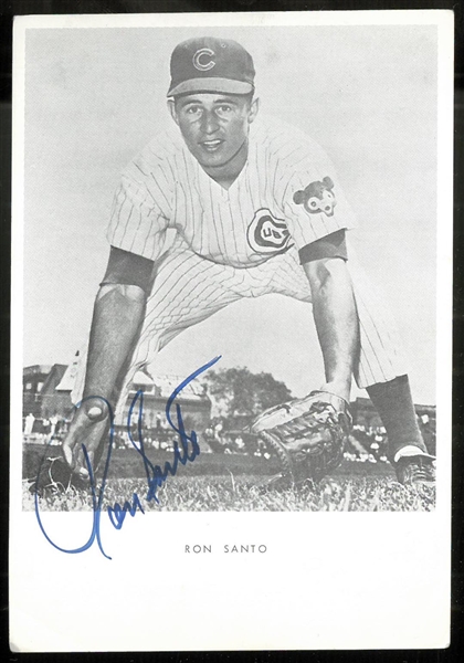 Ron Santo Autographed Postcard