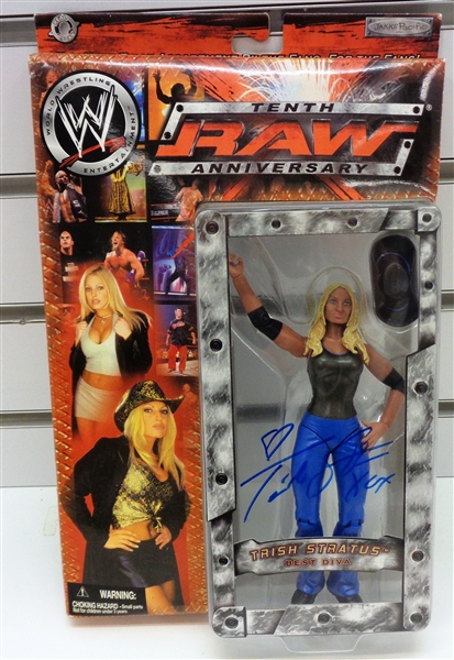 Trish Stratus Autographed WWE 10th Anniversary Figurine