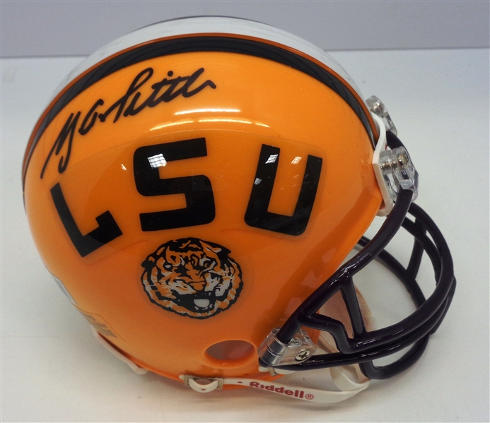 Y.A. Tittle Autographed LSU Mini Helmet