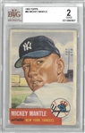 Mickey Mantle 1953 Topps BVG 2