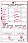 Kirk Gibson Autographed 5/27/2008 Lineup Card