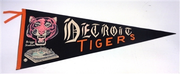 Detroit Tigers 1950s Briggs Stadium Pennant