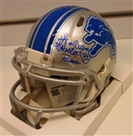 Lem Barney Autographed Lions Mini Helmet w/ HOF