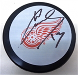 Pavel Datsyuk Autographed Red Wings Puck