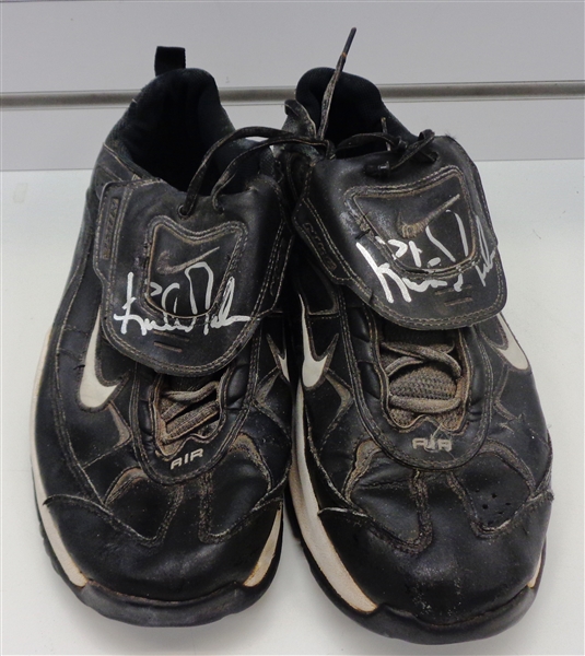 Kirk Gibson Game Worn & Signed Black & White Cleats